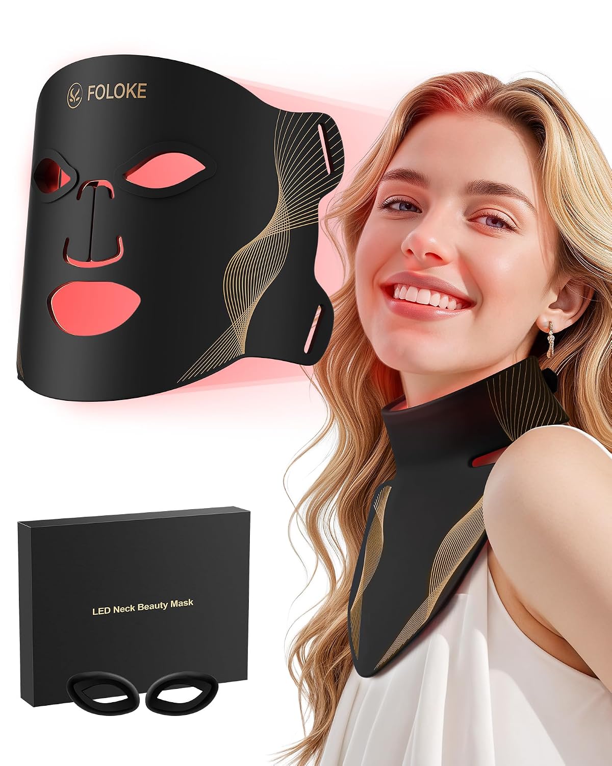 Máscara Facial de Terapia com LED para Pele Radiante - detalhe