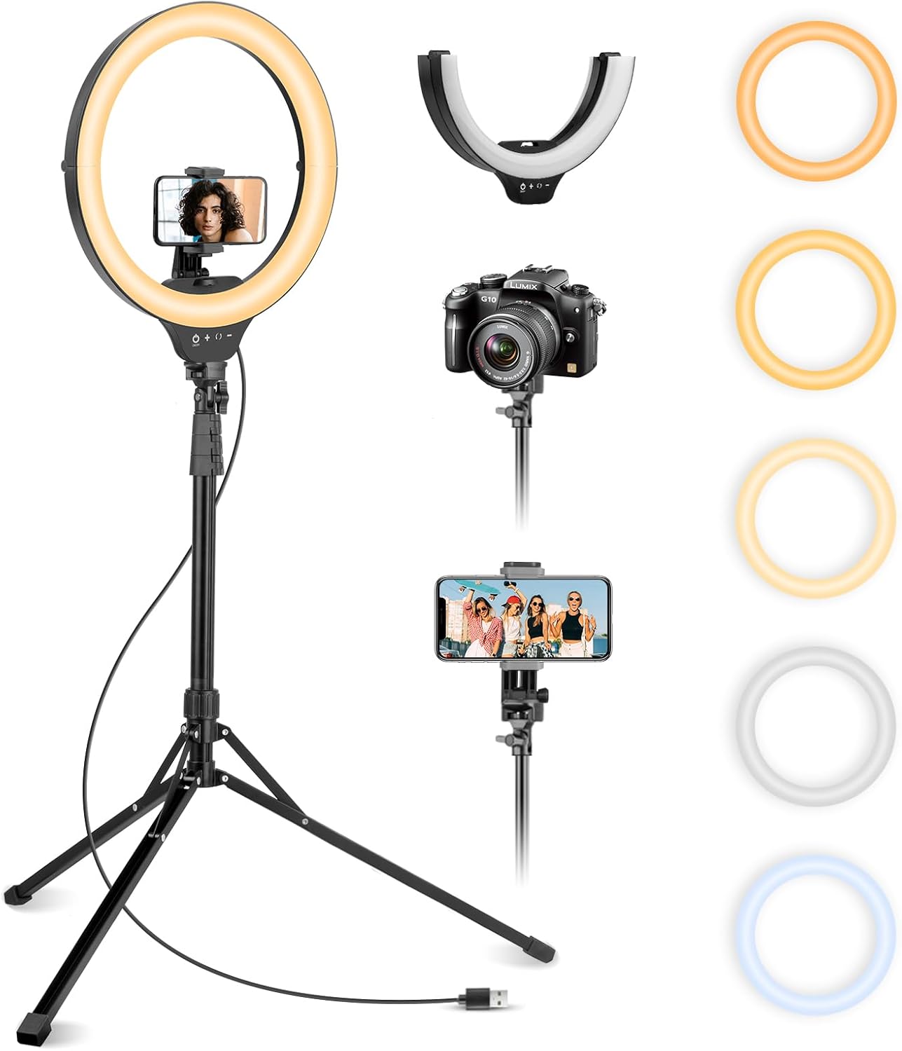 Ring Light de Iluminação com Tripé para Câmera e Celular