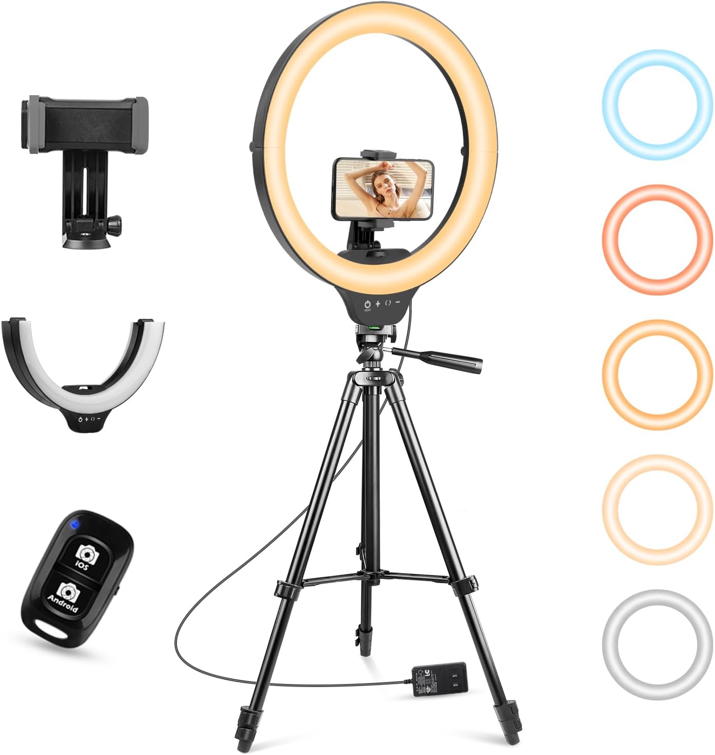 Ring Light de Iluminação com Tripé para Câmera e Celular - detalhe