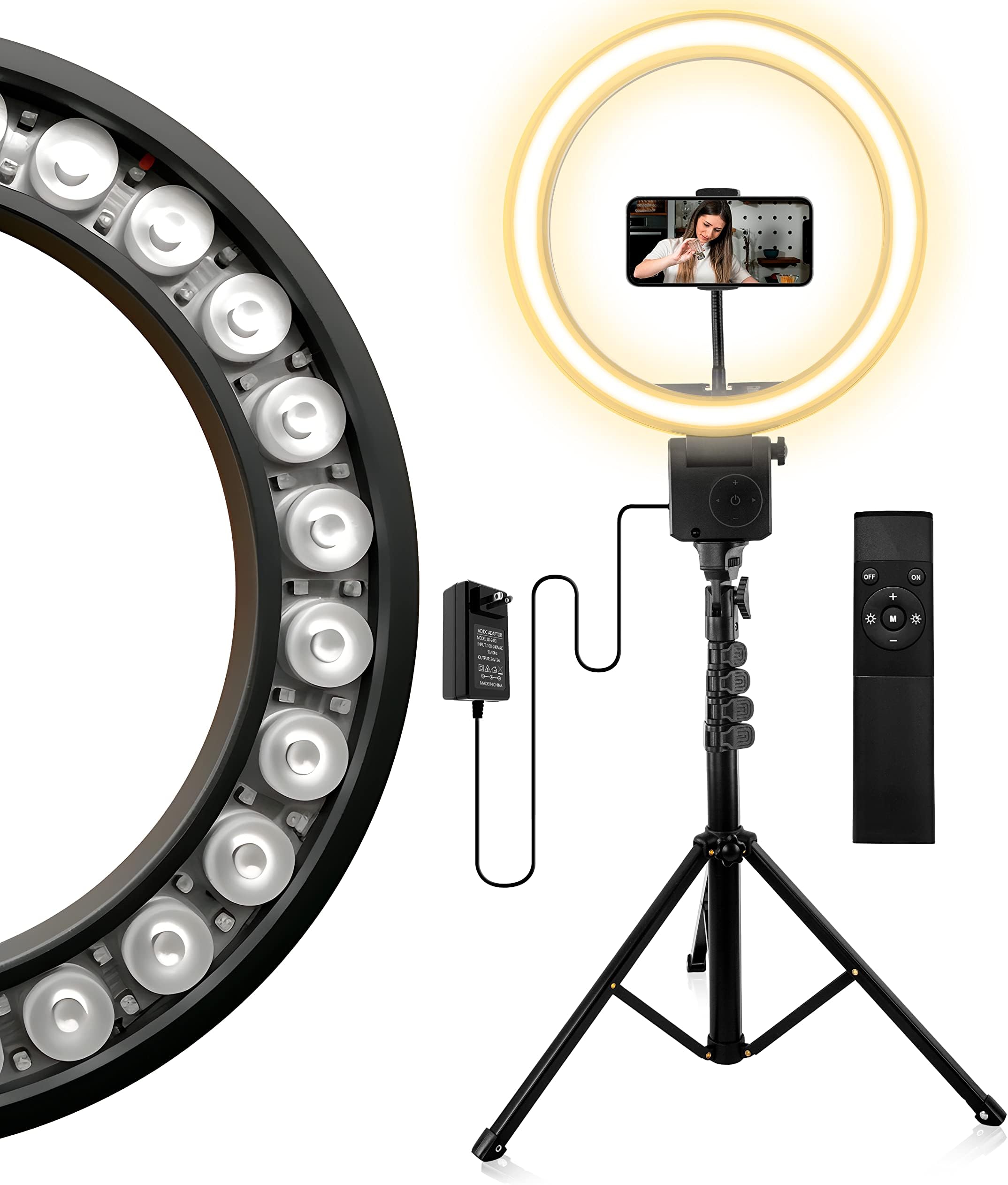 Ring Light de Iluminação com Tripé para Câmera e Celular - uso
