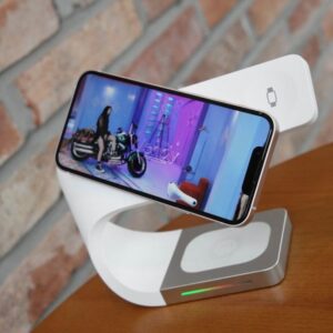 Carregador Sem Fio Magnético 3 em 1 para Celular e Fones